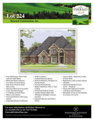 Heurich Construction, Inc. - Lot 224 - Emerald Fields